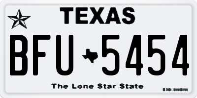 TX license plate BFU5454