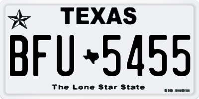 TX license plate BFU5455