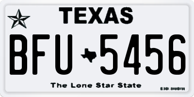 TX license plate BFU5456