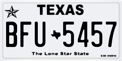 TX license plate BFU5457