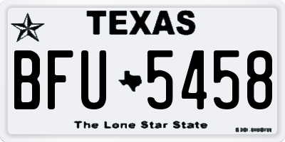 TX license plate BFU5458