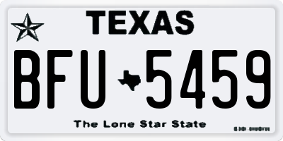 TX license plate BFU5459