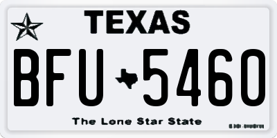 TX license plate BFU5460