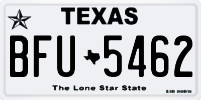 TX license plate BFU5462