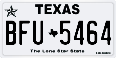 TX license plate BFU5464