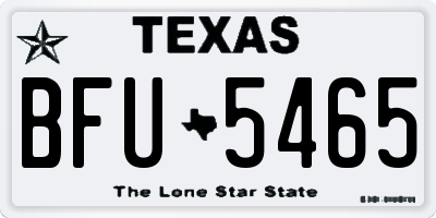 TX license plate BFU5465