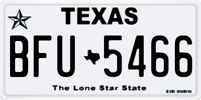 TX license plate BFU5466