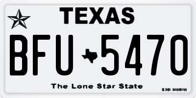 TX license plate BFU5470