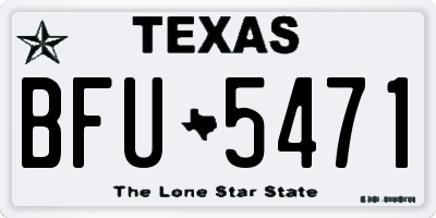 TX license plate BFU5471