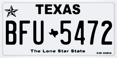 TX license plate BFU5472