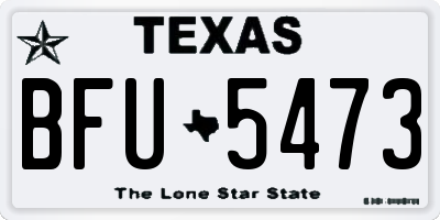 TX license plate BFU5473