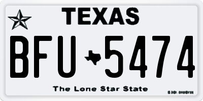 TX license plate BFU5474