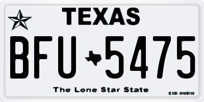 TX license plate BFU5475