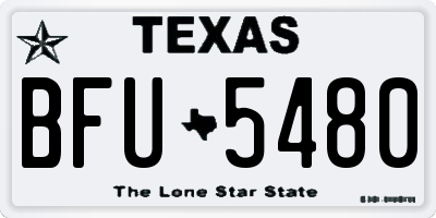 TX license plate BFU5480