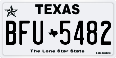 TX license plate BFU5482