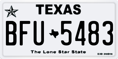 TX license plate BFU5483