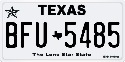 TX license plate BFU5485