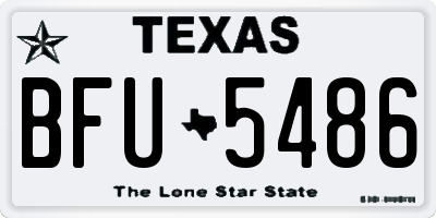 TX license plate BFU5486