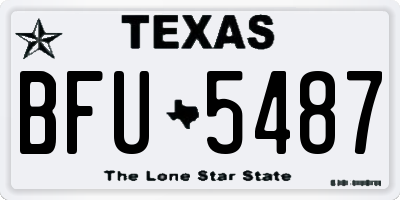 TX license plate BFU5487