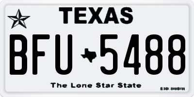 TX license plate BFU5488