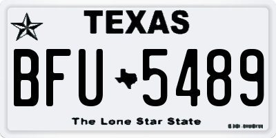 TX license plate BFU5489