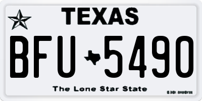 TX license plate BFU5490