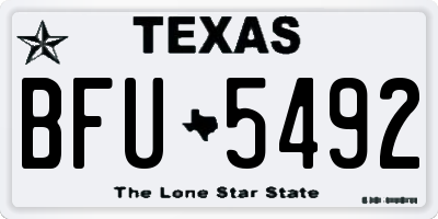 TX license plate BFU5492