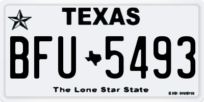 TX license plate BFU5493