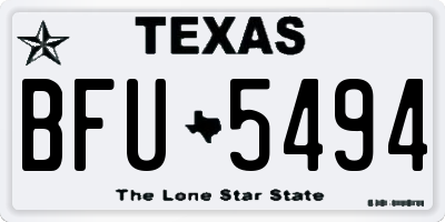TX license plate BFU5494