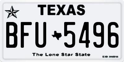 TX license plate BFU5496
