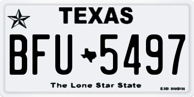 TX license plate BFU5497