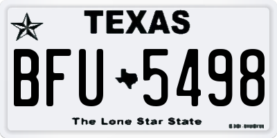 TX license plate BFU5498