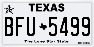 TX license plate BFU5499