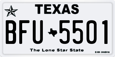 TX license plate BFU5501