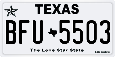 TX license plate BFU5503