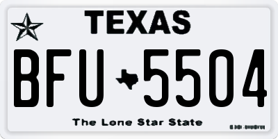 TX license plate BFU5504