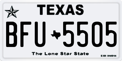 TX license plate BFU5505