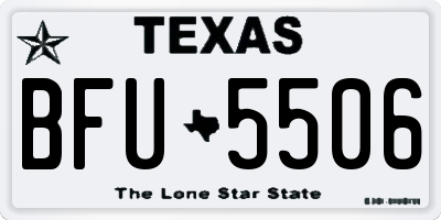 TX license plate BFU5506