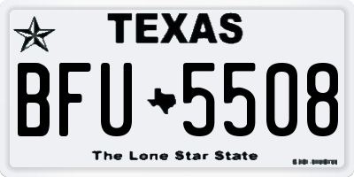 TX license plate BFU5508