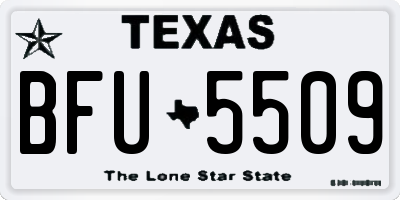 TX license plate BFU5509