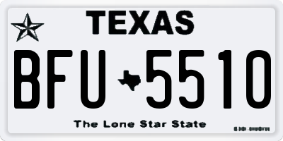 TX license plate BFU5510