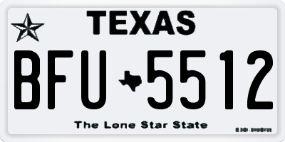 TX license plate BFU5512