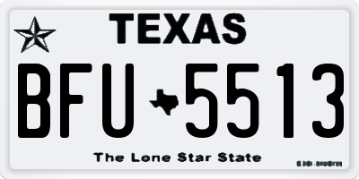 TX license plate BFU5513