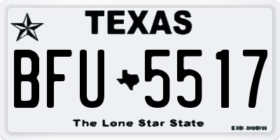 TX license plate BFU5517