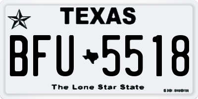 TX license plate BFU5518