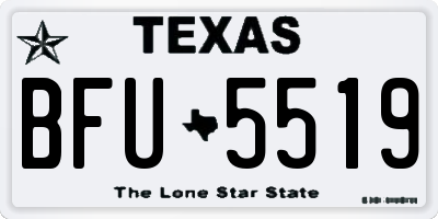 TX license plate BFU5519