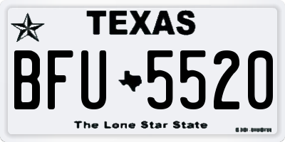 TX license plate BFU5520