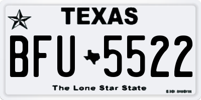 TX license plate BFU5522