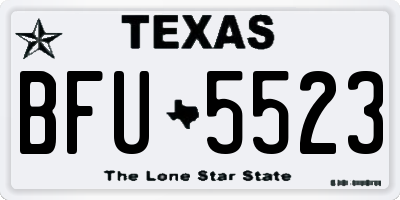 TX license plate BFU5523