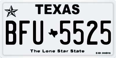 TX license plate BFU5525